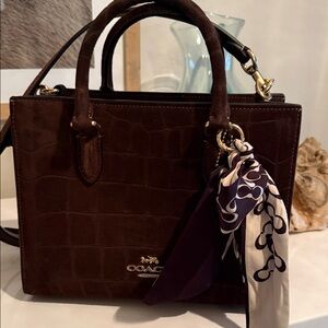 Coach brown suede crossbody